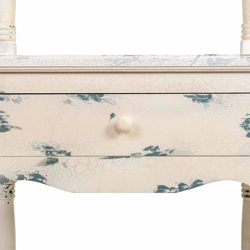 Scaffale in legno bianco invecchiato 129,5x49,5x207h cm