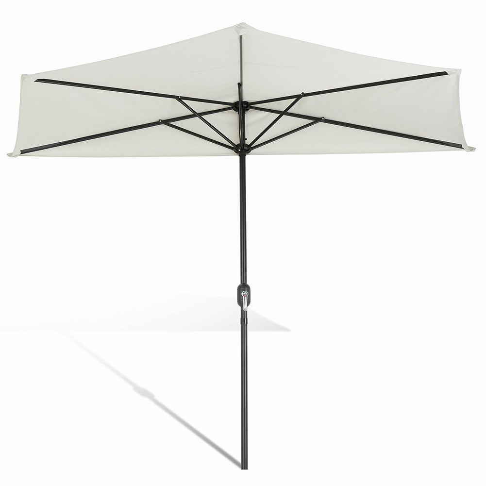 Ombrellone Mezzaluna a Parete da Giardino Parasole a Muro Esterno Beige 270 cm