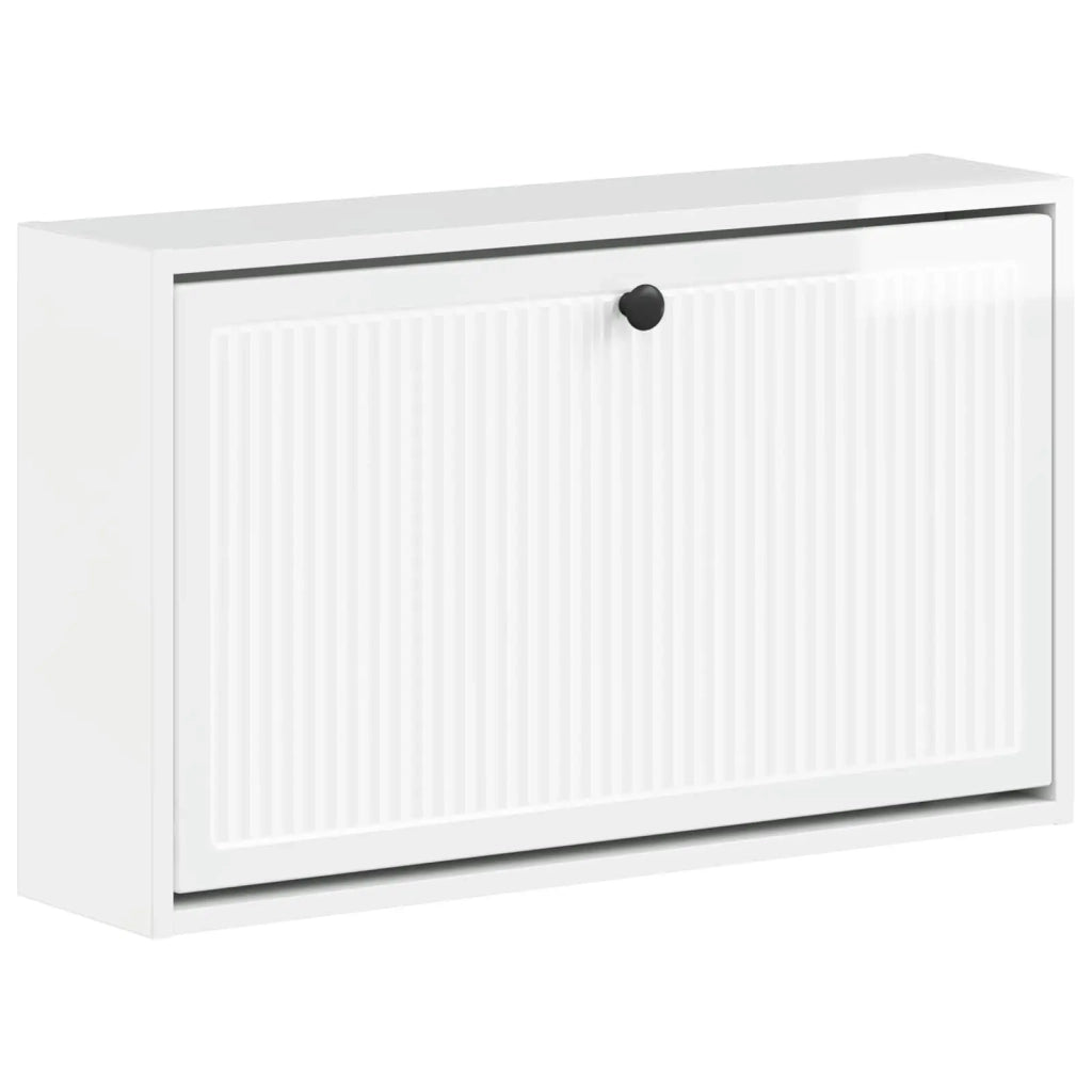 Mobiletto per Scarpe da Muro EDE 71 x 17 x 43 cm Bianco Lucido 895969