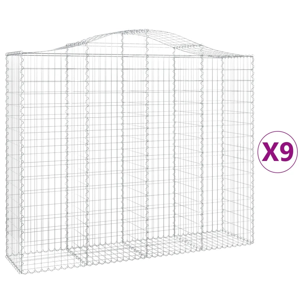Cesti Gabbioni ad Arco 9 pz 200x50x160/180 cm Ferro Zincato