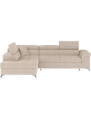 Divano ad angolo convertibile PALAZZO 4 posti beige – angolo sinistro con contenitore
