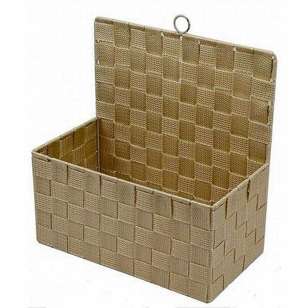 Trade Shop - Cestino Porta Oggetti Cesto In Tessuto Beige Organizer Multiuso Per Casa 79093 -