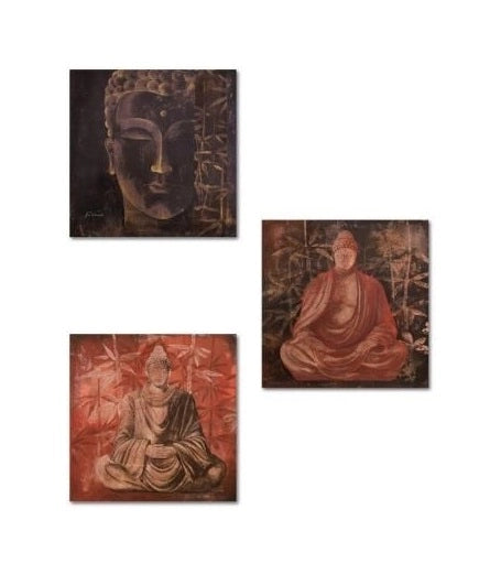 Quadro da Parete in tela oleografico buddha 38 x 38 cm 3 Modelli