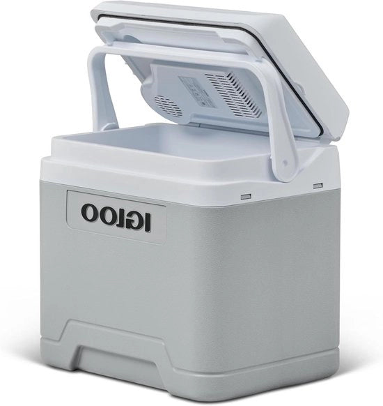 Mini-koelkast elettrico da 42 litri con maniglia telescopica e ruote per auto e alimentazione 12 V e 230 V, colore verde