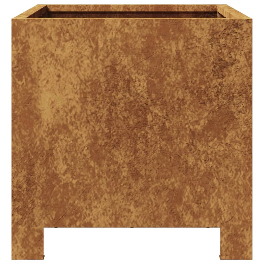 Fioriera rialzata per piante fiori giardino terrazze set da 2 30 x 30 x 30 cm acciaio corten marrone 02_0038918