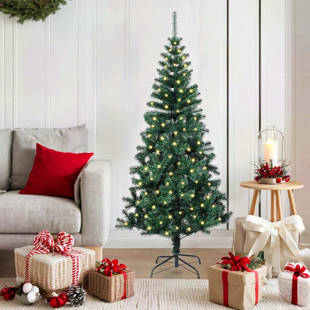 Albero di Natale | Decorazioni natalizie artificiale con luci integrate Verde 150 cm