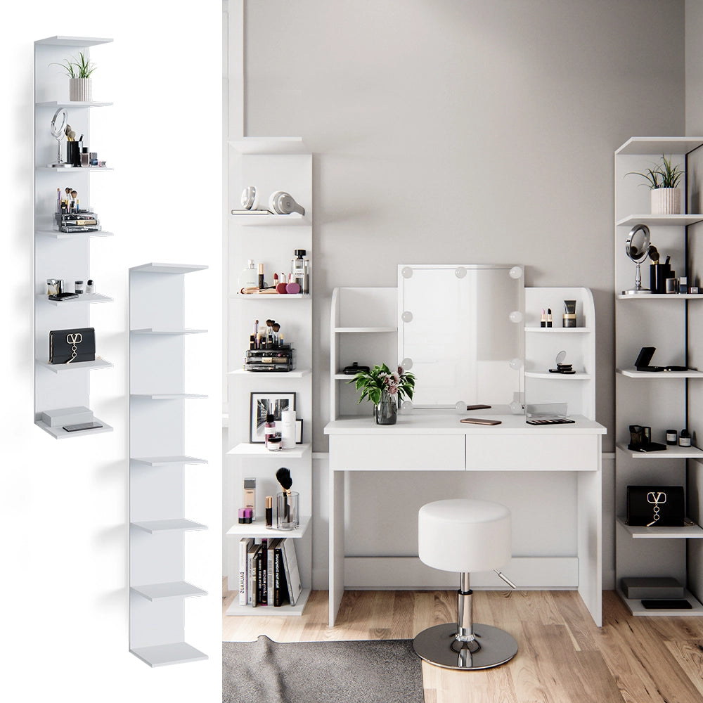 Vicco Libreria da parete Bianco 30 x 190 cm Set di 2