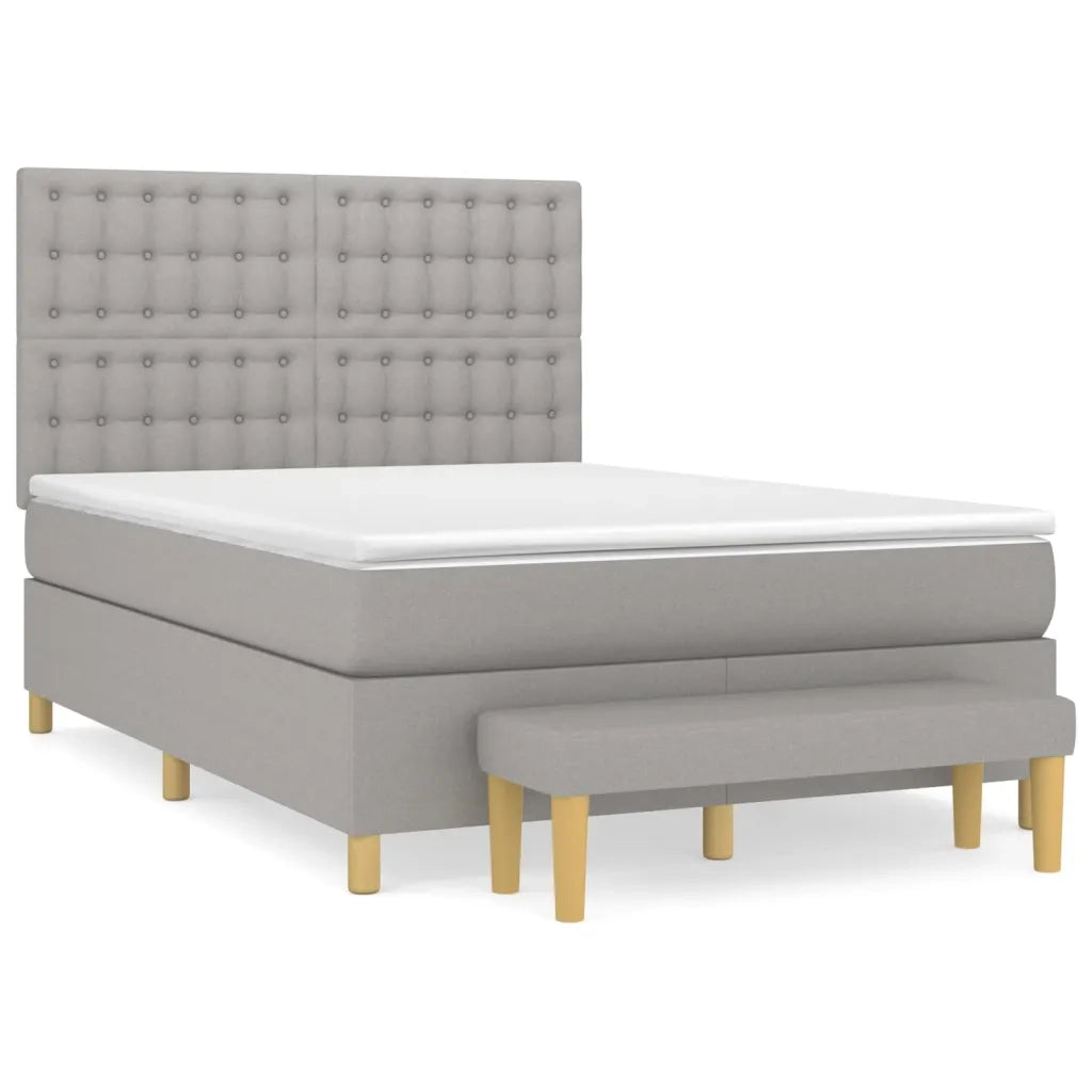 Giroletto a Molle con Materasso Grigio Chiaro 140x200cm Tessutocod mxl 75240
