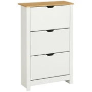 Scarpiera Slim per 18 Paia di Scarpe, 3 Cassetti con 2 Ripiani Regolabili e Rimovibili, 72x26x112 cm, Bianco