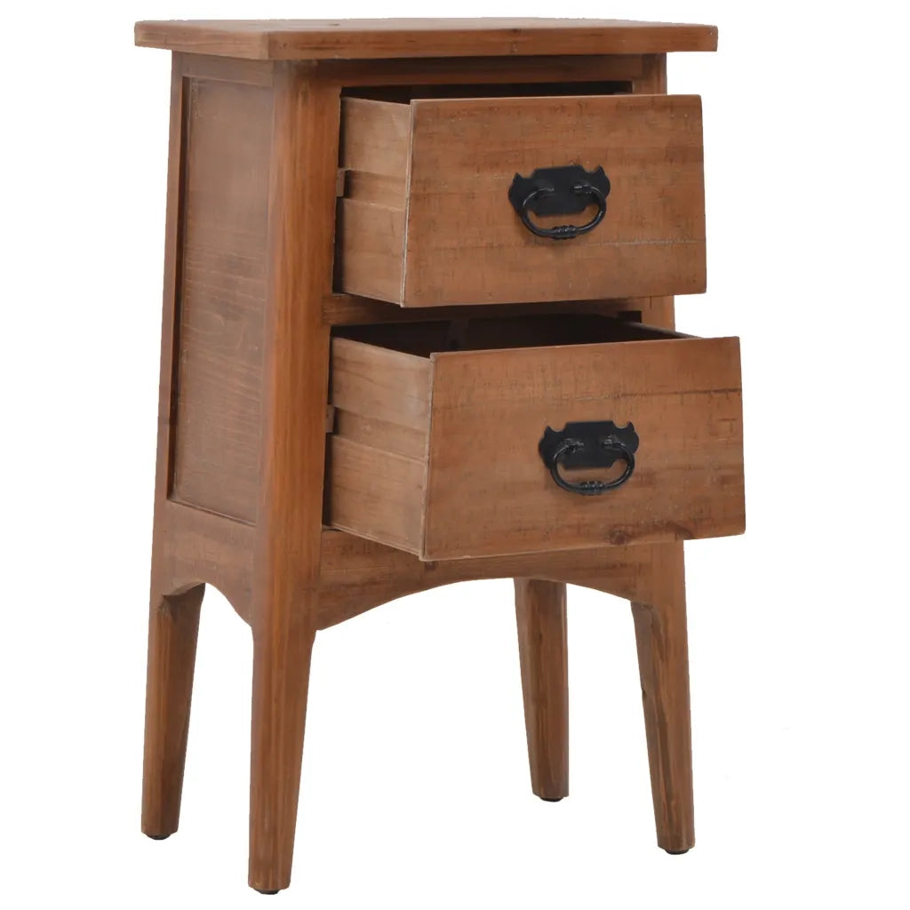 Comodino in Legno Massello di Abete 40x29x68 cm Marrone 246123