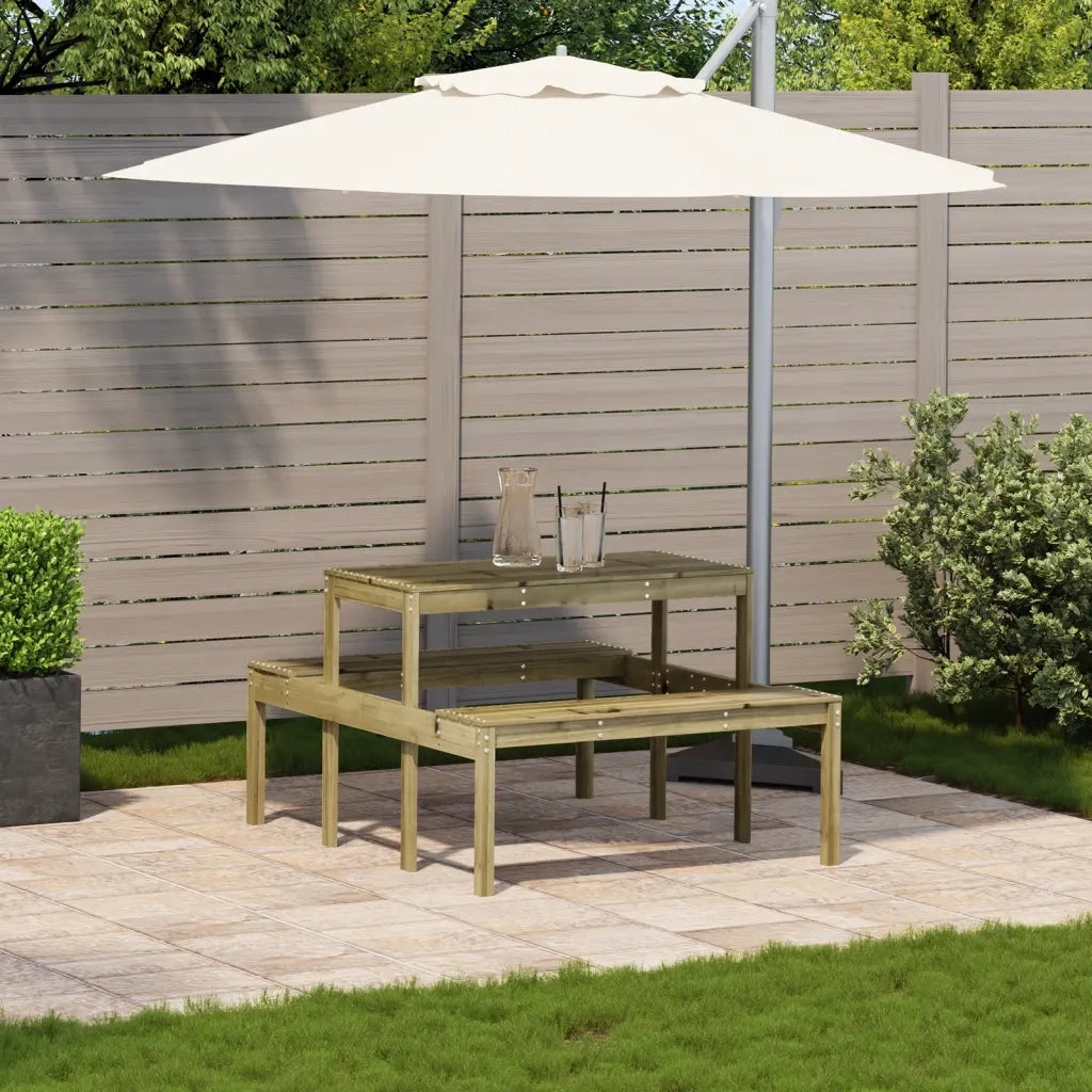 Tavolino da Giardino | Tavolo da Picnic 110x134x75 cm in Legno Impregnato di Pino
