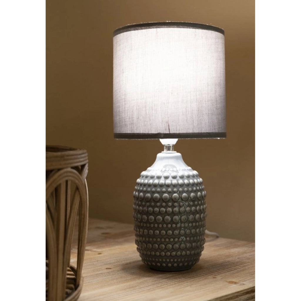 Lampada da Tavolo MF94, Grigio, Ceramica, 15x15x30,5 cm, Seven Design