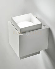SYME applique da Parete 2 luci attacco GX53 Quadrata bianco in gesso e alluminio 13x11cm