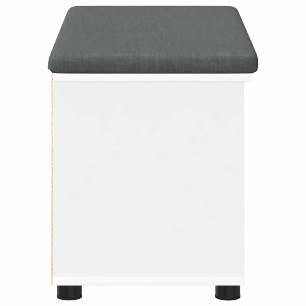 Panca per ingresso con cuscino con porta Bianco 80 x 38 x 46 cm 891504