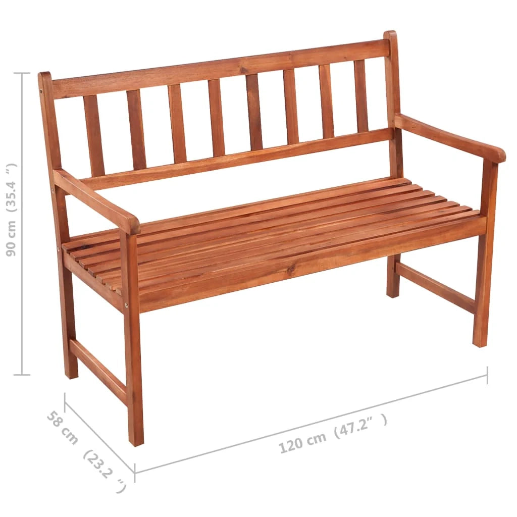 Panchina da giardino arredo esterno per patio terrazzo con cuscino 120 cm legno massello di acacia 02_0011363