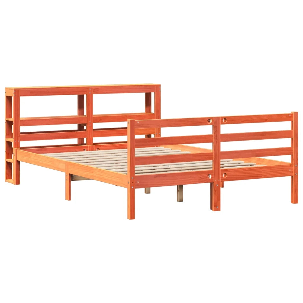 vidaXL Letto senza Materasso Marrone Cera 150x200 cm in Legno di Pino