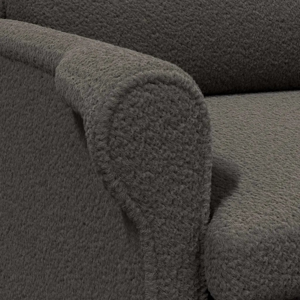 Poltrona | Sedia Relax Grigio scuro Tessuto Sherpa morbido