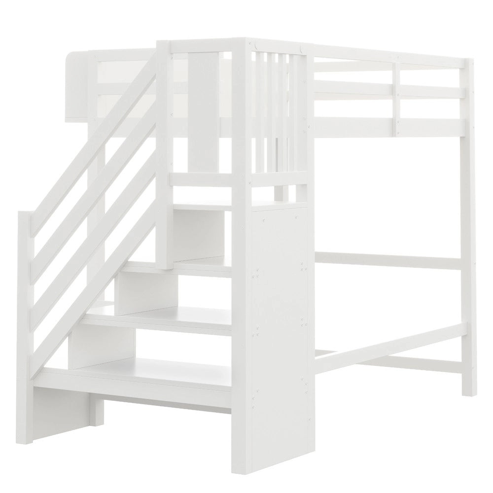 Letto a soppalco ¨C Minimal ¨C Bianco 90x200 cm con LED