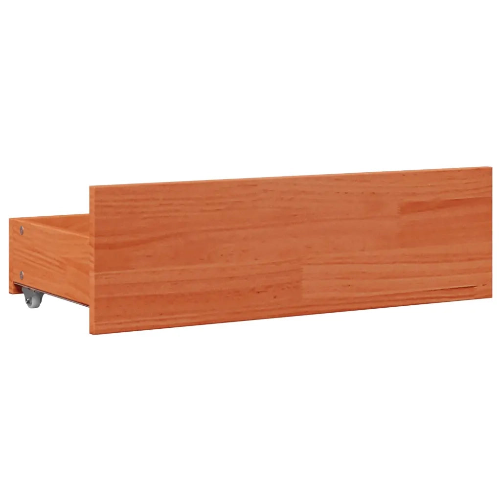 vidaXL Giroletto senza Materasso con Cassetti Marrone Cera 90x200 cm