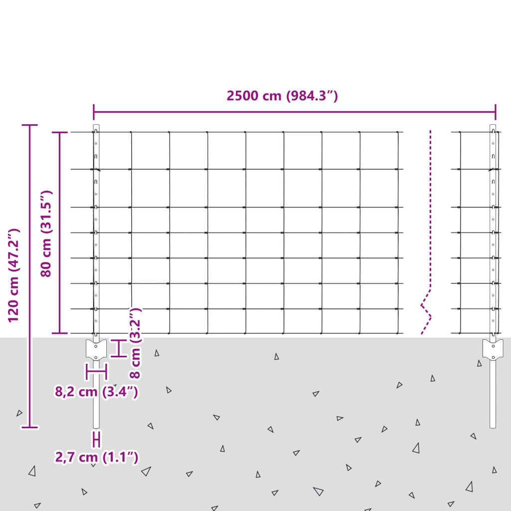 Posti di Recinzione  11 pz U-Channel 80 cm Acciaio Zincato