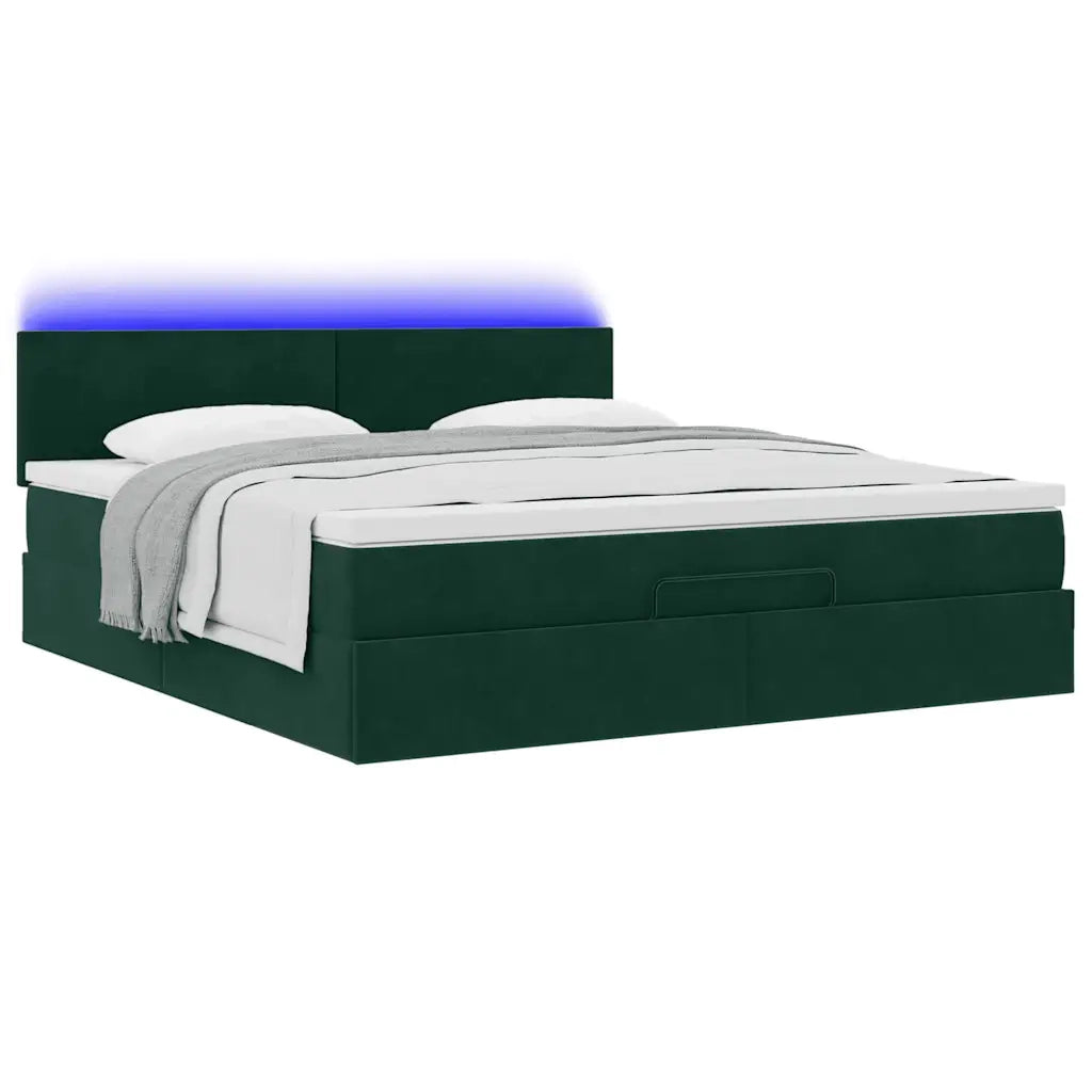 Struttura Letto Pouf con Materasso 160x200 cm in Velluto