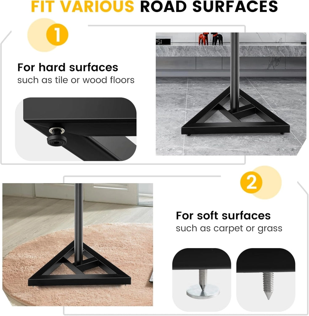 2 supporti per altoparlanti con piedistallo triangolare, altezza regolabile da 97 a 157 cm, portata fino a 50 kg, supporto per altoparlante, supporto per altoparlanti