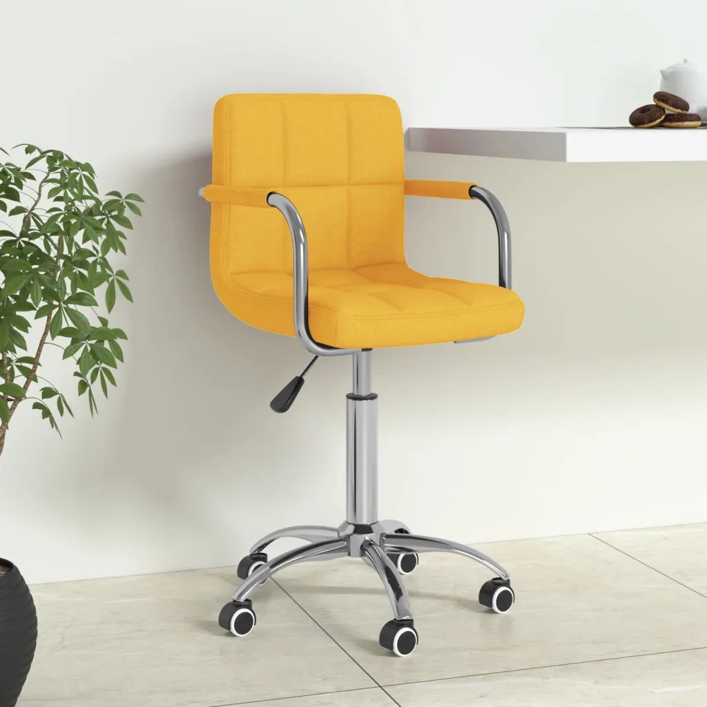 Sedia da Ufficio Girevole Giallo Senape in Tessuto 334674