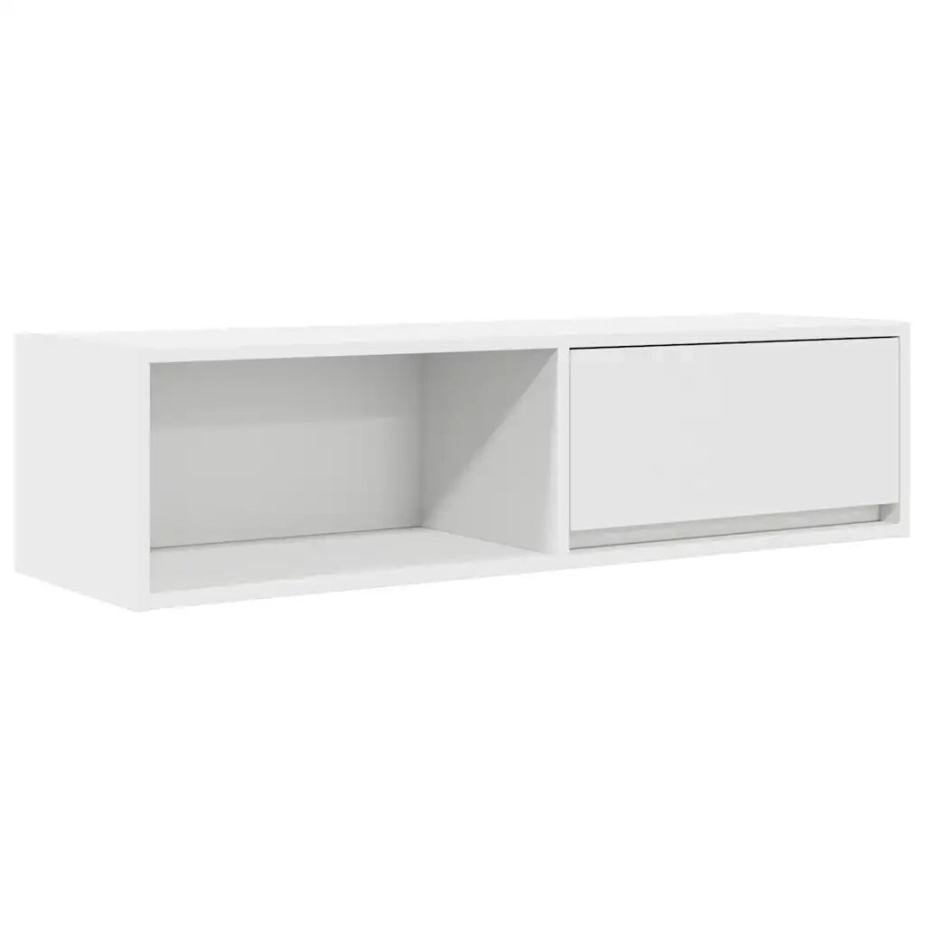 Mobili TV a Parete 2pz-Set di 2 Credenza per TV sospesa Bianchi 100x31x25,5 cm Legno Multistrato