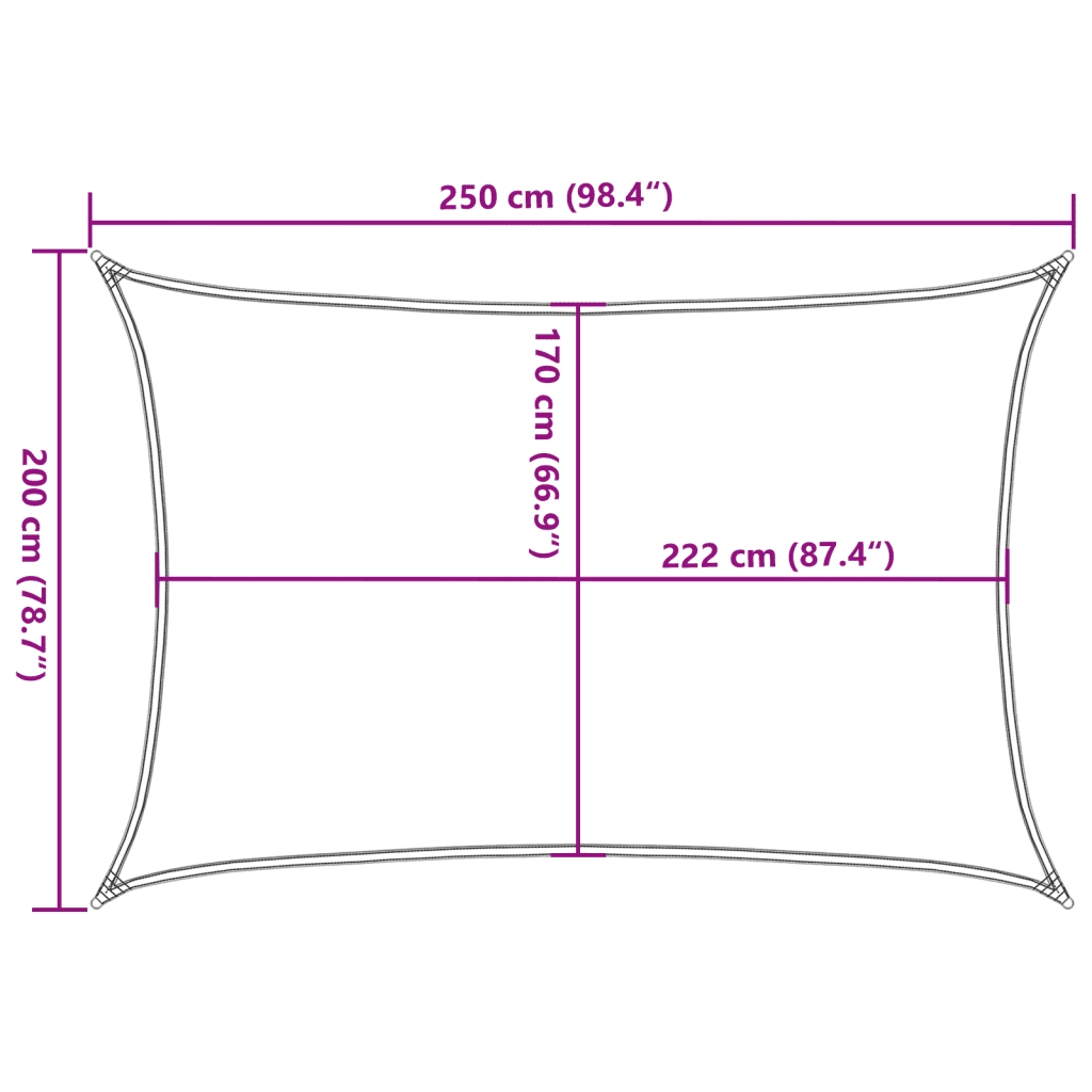 Vela Parasole | Telo Ombra | Vela da ombra Sabbia 2,5x2 m 100% Poliestere Oxford
