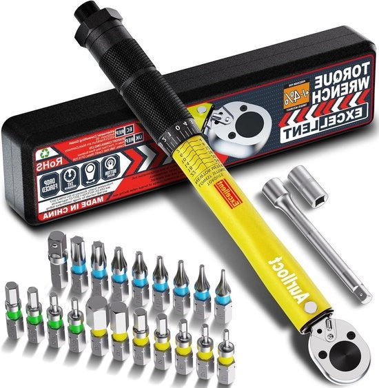 Set di chiavi a mano 2-24 Nm a impugnatura gialla - Chiave a manubrio 1/4 pollici