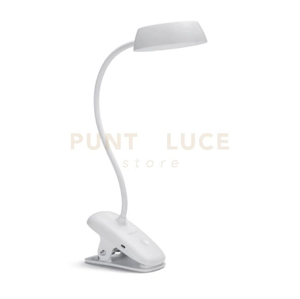 Donutclip DSK201 PT 3W 40K W USB 02 LAMPADA DA LETTURA PHILIPS DONUTCLIP DA SCRIVANIA BIANCA