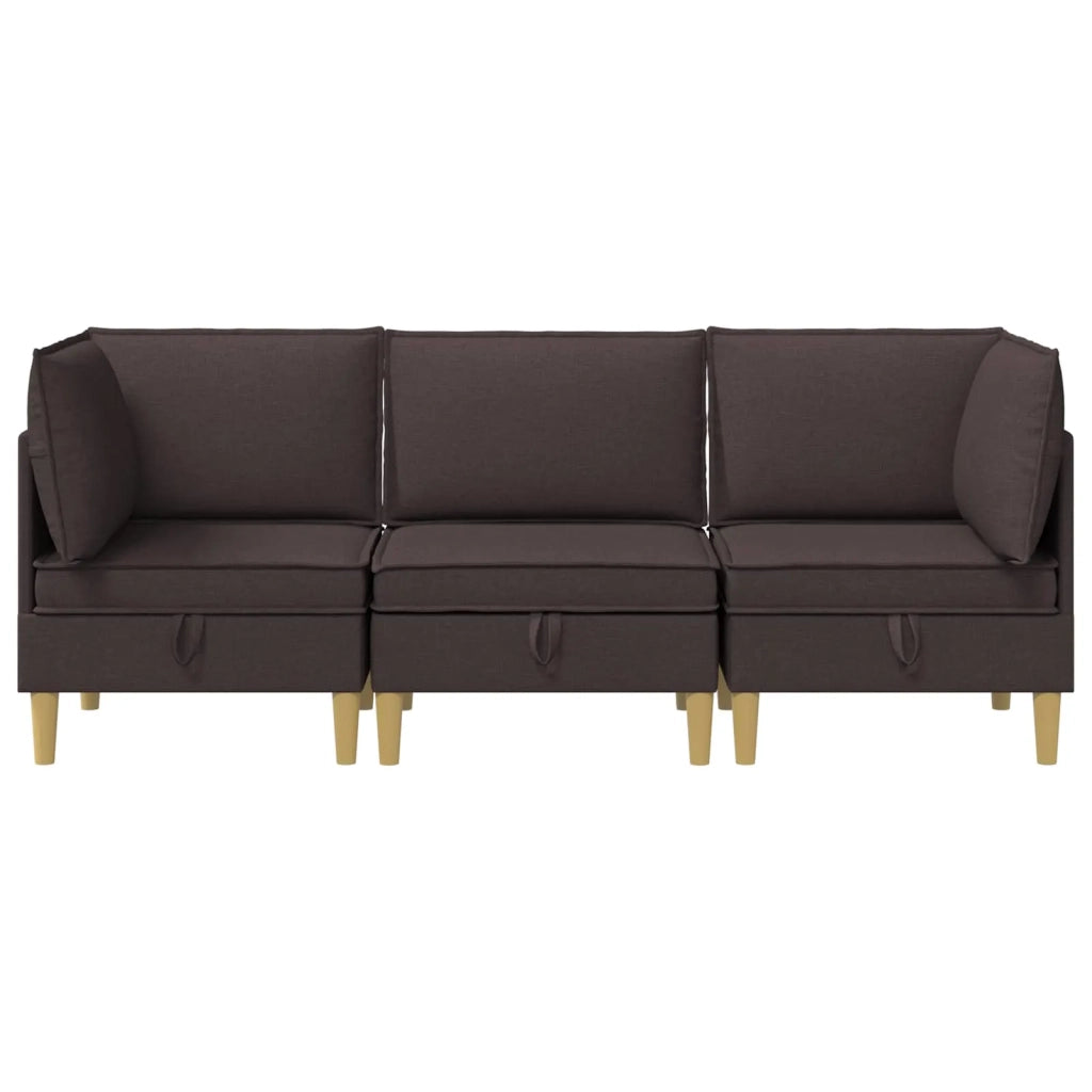 Set di mobili per il soggiorno 3 pcs Marrone Scuro Tessuto 3413693