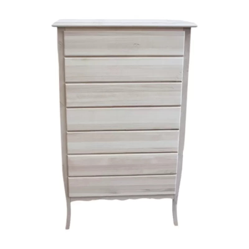 Cassettiera 7 cassetti in legno grezza l.85 p.47 h.139 (3031) - Mobili 2G