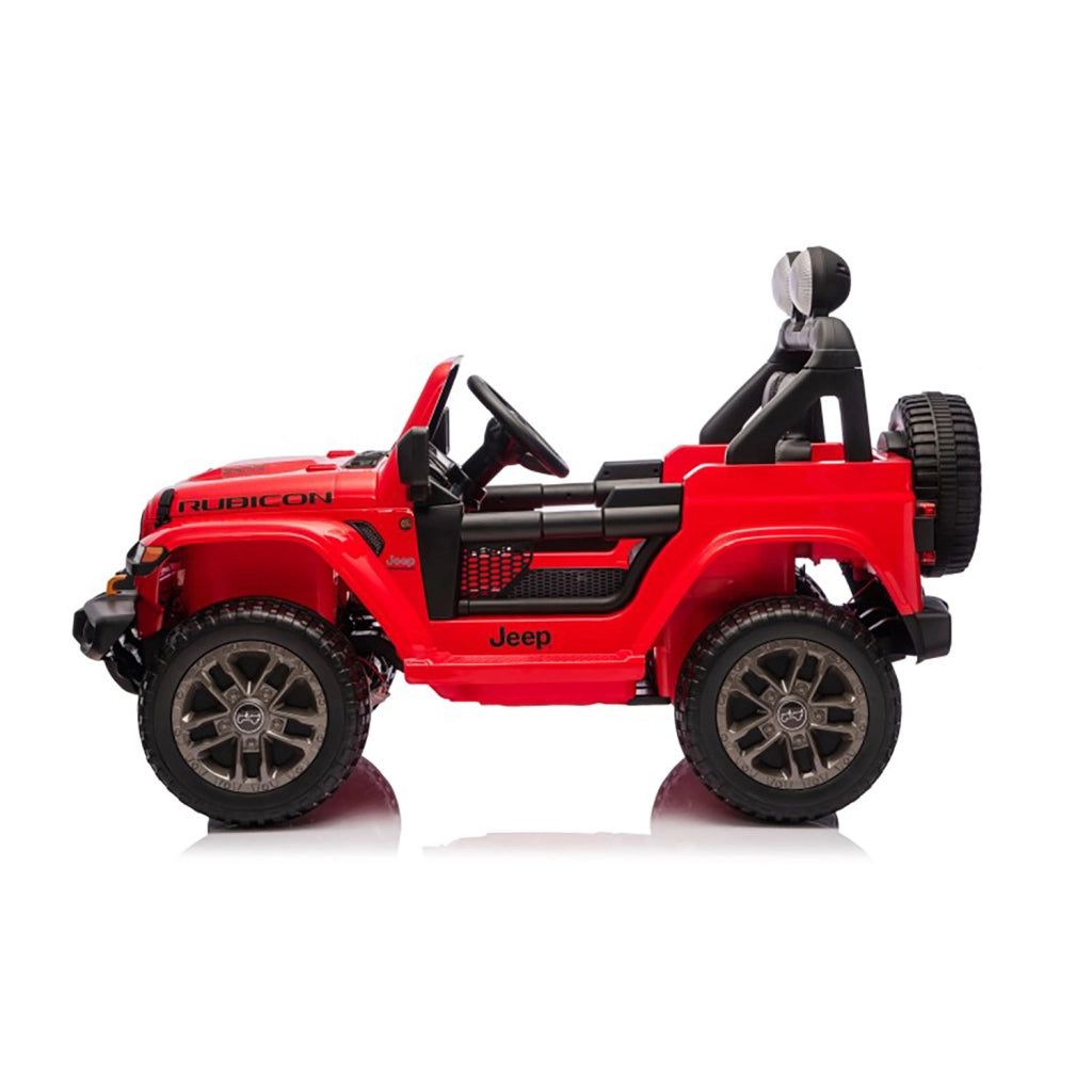 Macchina Elettrica per Bambini Jeep Wrangler Rubicon 12V con Telecomando Rosso