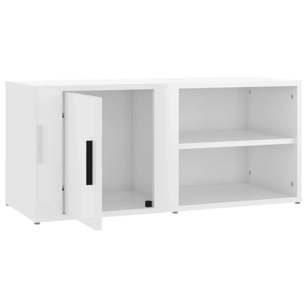 Mobili TV 2 pz Bianco Lucido 80x31,5x36cm in Legno Multistrato