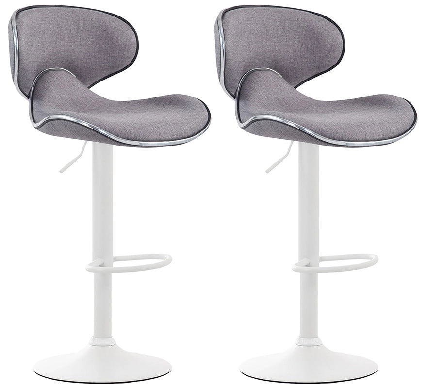 Set 2 Sgabelli Cucina Las Vegas V2 in Tessuto grigio chiaro,bianco