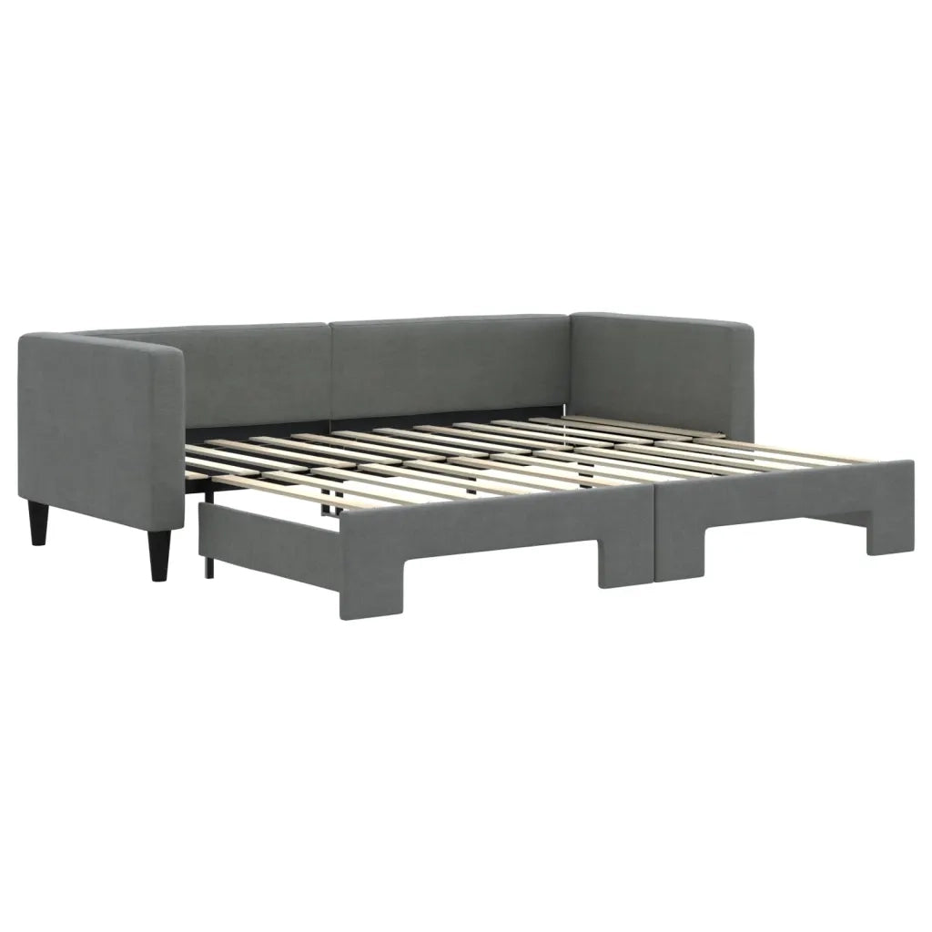 Divano letto | Sof¨¤ letto | Letto singolo Estraibile Grigio Scuro 80x200 Tessuto