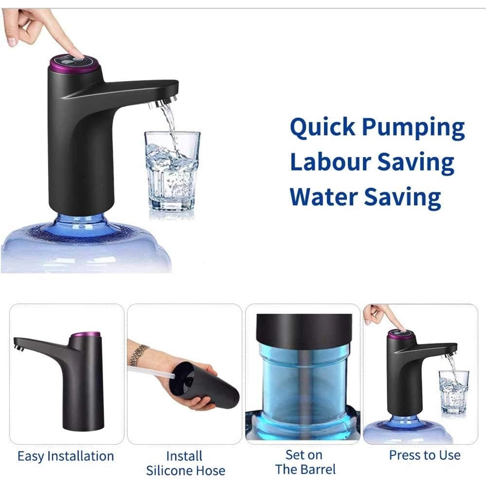 Trade Shop - Dispenser Erogatore D'acqua Ricarica Usb Automatica Pompa Portatile Elettrica Universale -