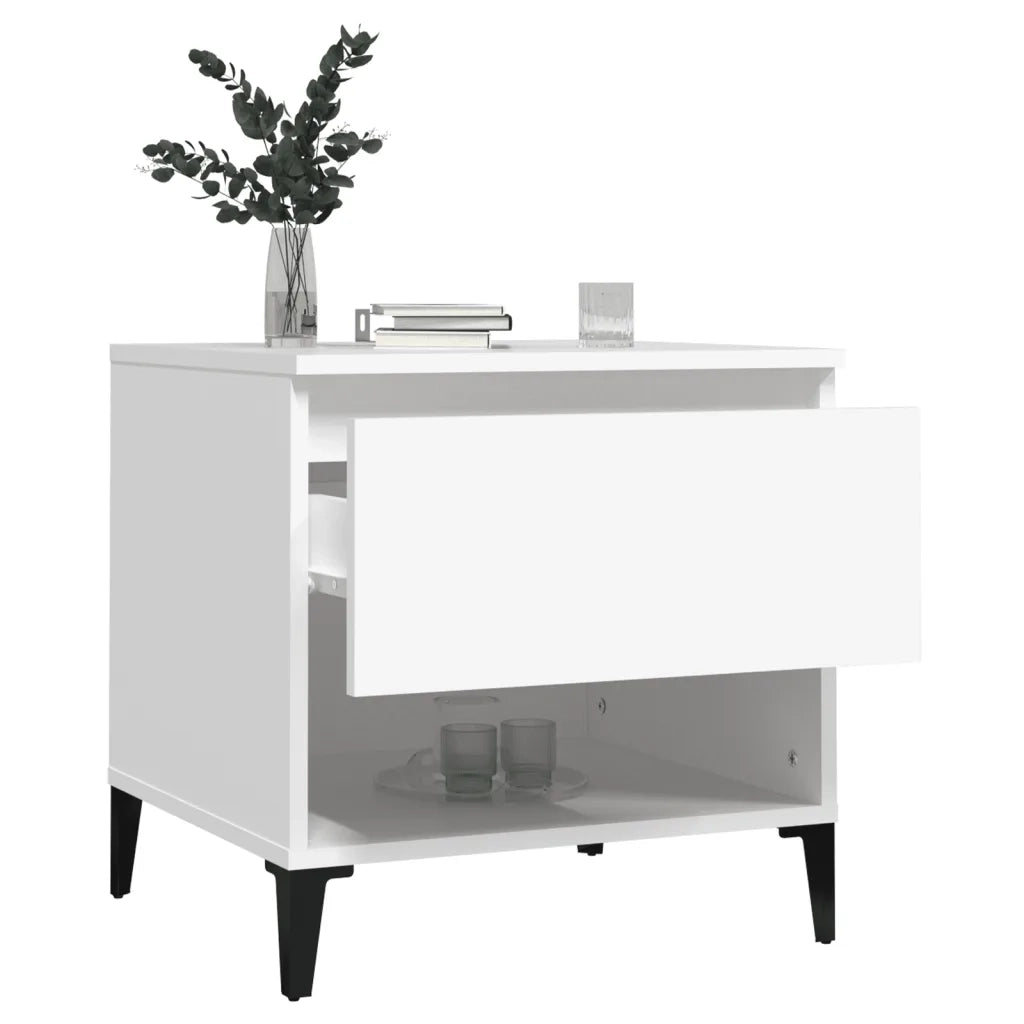Tavolini 2 pz Bianchi 50x46x50 cm in Legno Multistrato 819549