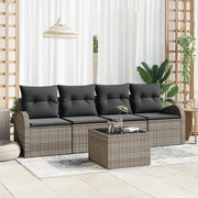Set Divano da Giardino Grigio 55 x 55 x 37 cm polyrattan