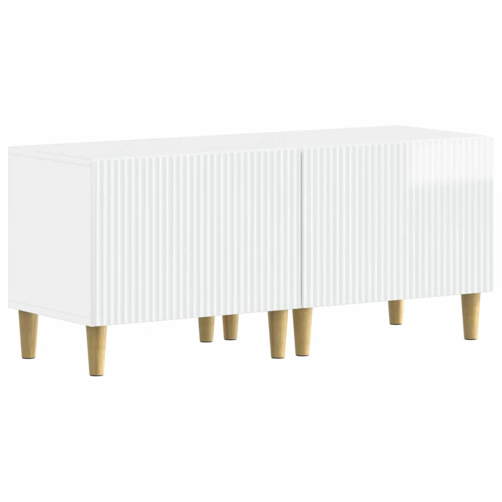 Mobile TV LED a 5 pezzi Bianco Lucido Legno ingegnerizzato 3416601