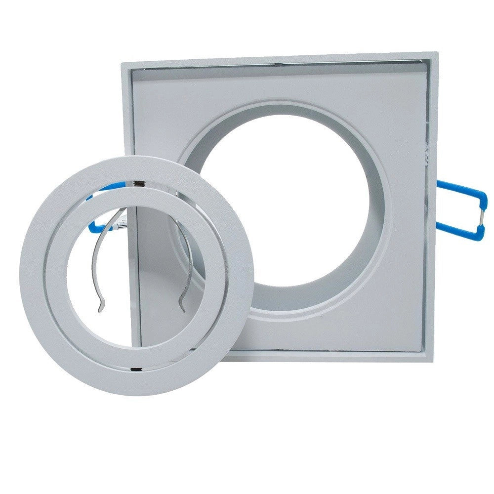 Trade Shop - Portafaretto Quadrato Orientabile Incasso Esterno 85mm Luce Lampade Led Gu10 Gu5.3 -