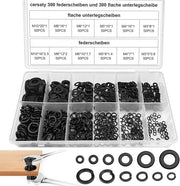 Vite a Veringhe da 600 pezzi - Raccordi a Vite - Acciaio Inox 304 - M3/M4/M5/M6/M8/M10 - Resistente alla Corrosione - Scatola di Ripostiglio Transparente