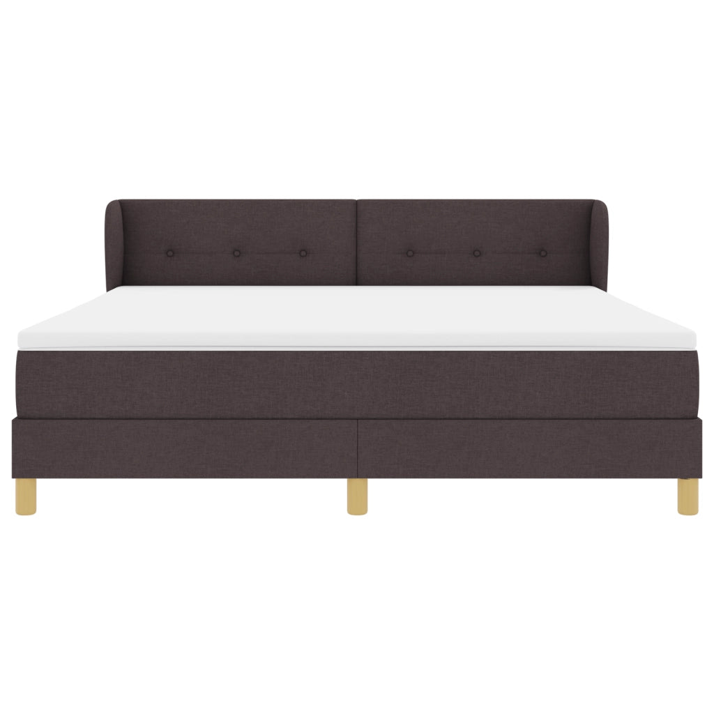 Letto con Materasso in Tessuto Marrone Scuro, 180x200 cm