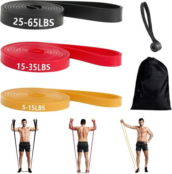 Set di 3 cinture di resistenza, cinture di resistenza, allenamento di forza, cintura di gomma estraibile, cinture di allenamento sportivo, cintura di fitness, cintura di stretching, palestra domestica per uomini e donne