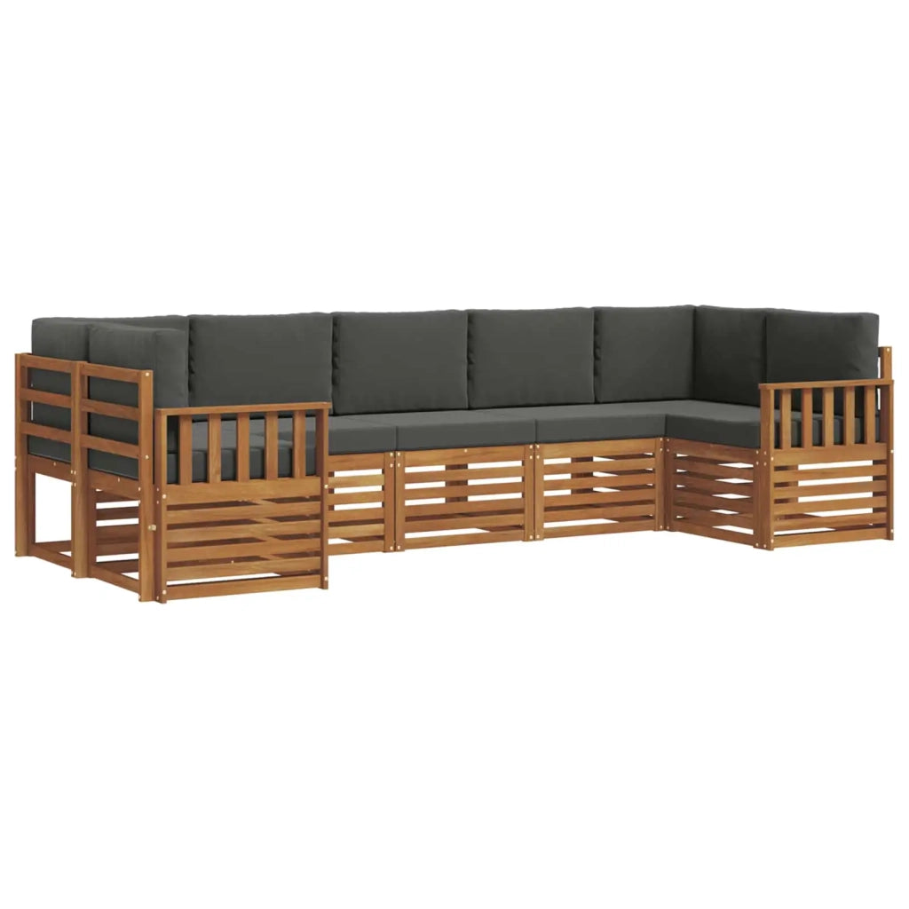 Set divano sezionale con cuscino 7 pcs Naturale e Antracite 3375402