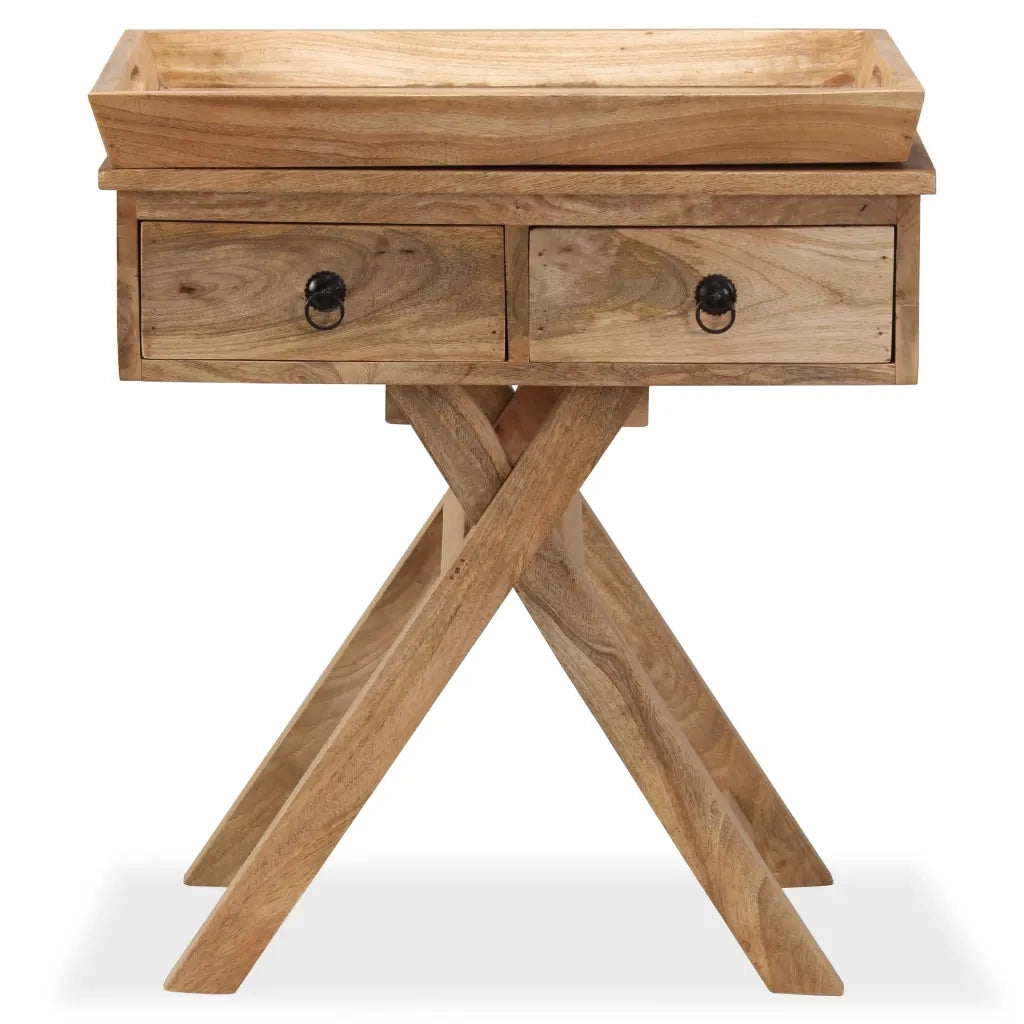 Tavolino da Salotto in Legno Massello di Mango 65x40x76 cm
