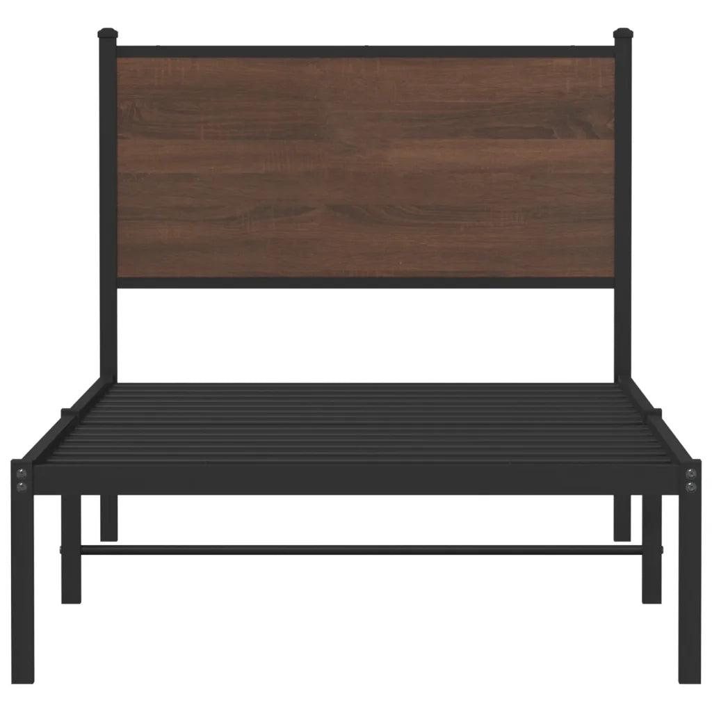 Giroletto senza Materasso in Metallo Rovere Marrone 75x190 cm