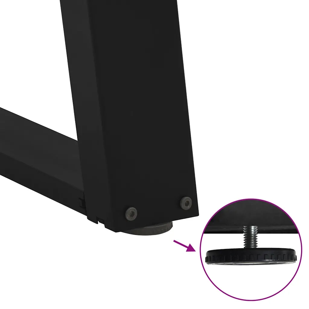 Gambe per Tavolo Consolle a Forma di U 2 pz Nere 38x(72-73) cm Acciaio 4012780