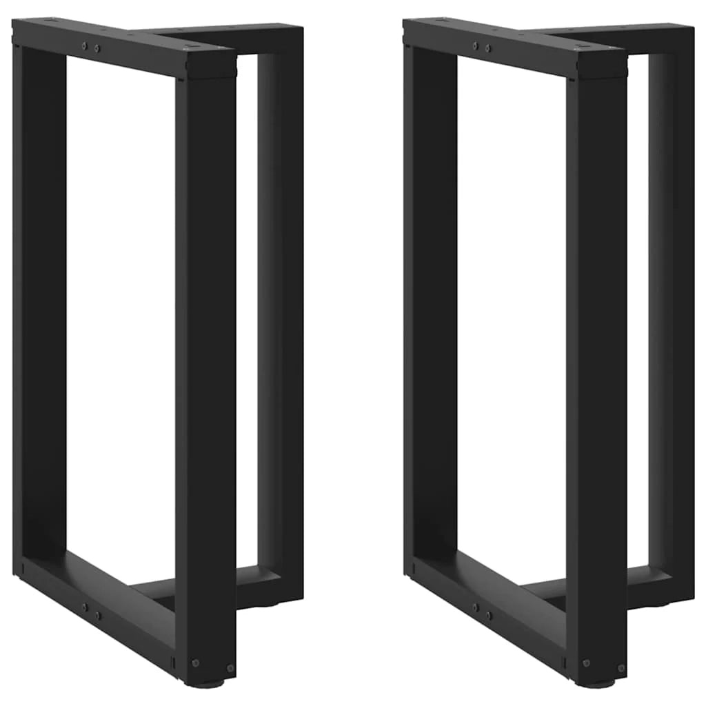 Set di 2 gambe per tavolo da bar a forma di T con piedini regolabili 60 x 35 x 90 cm acciaio nero 02_0057345